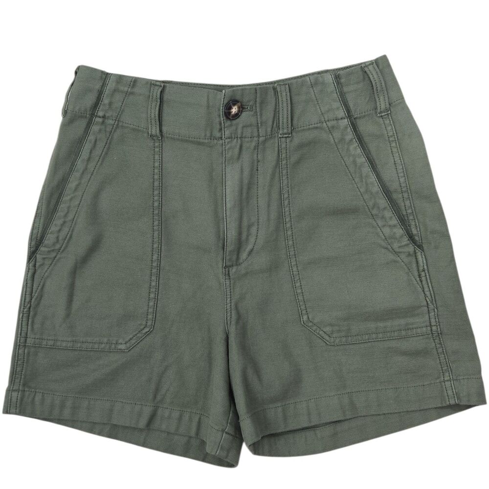 Faherty Stretch Surplus Shorts Women's 25 Fatigue Green Utility Patch Pocket